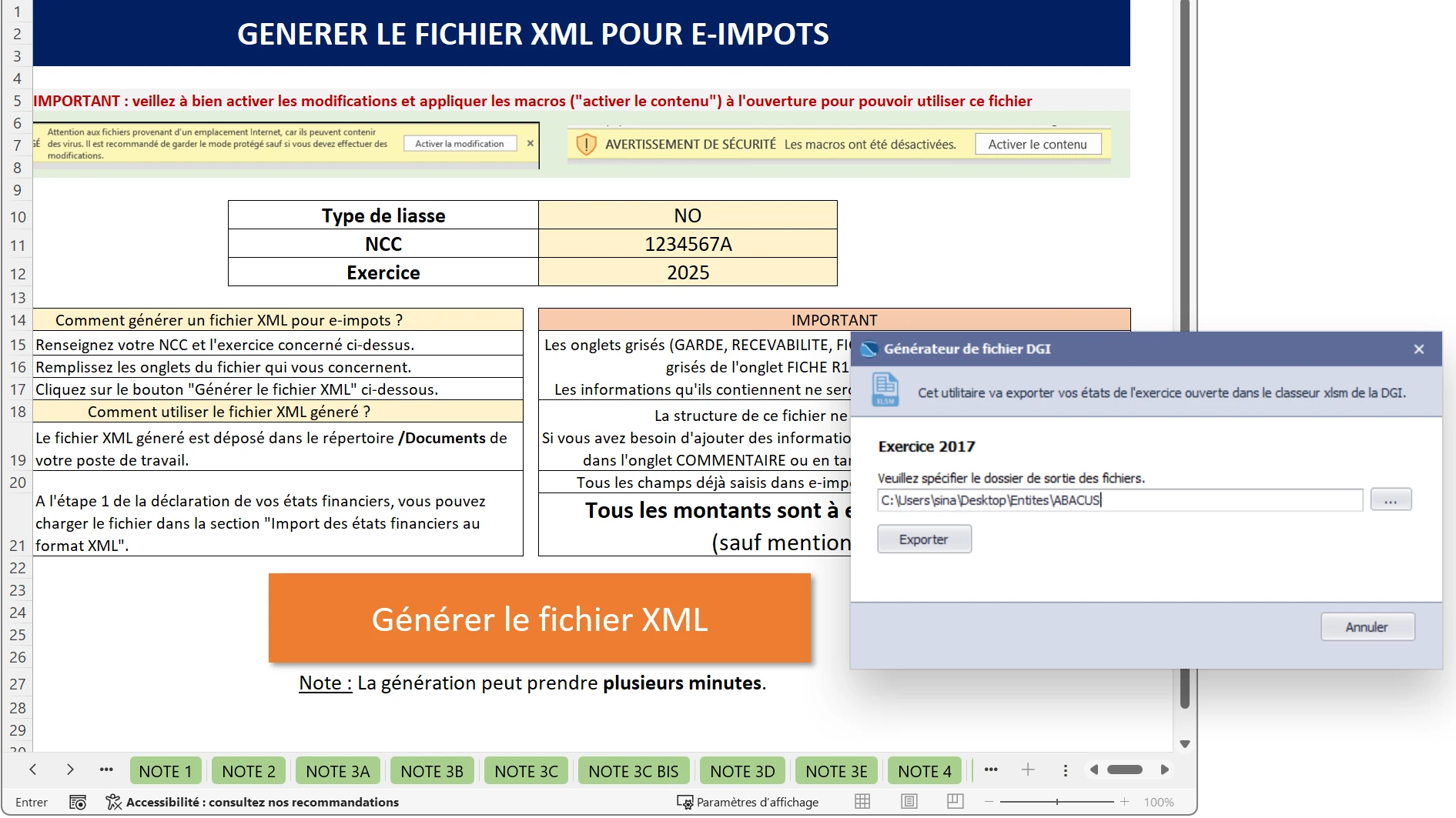 Exports e-impôt de Xcoa Liasse Fiscale
